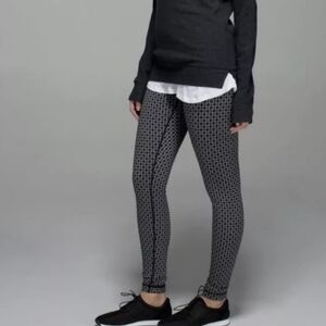 Lululemon Wunder Under Pant Full-On LuonTri Geo Silver Spoon Black